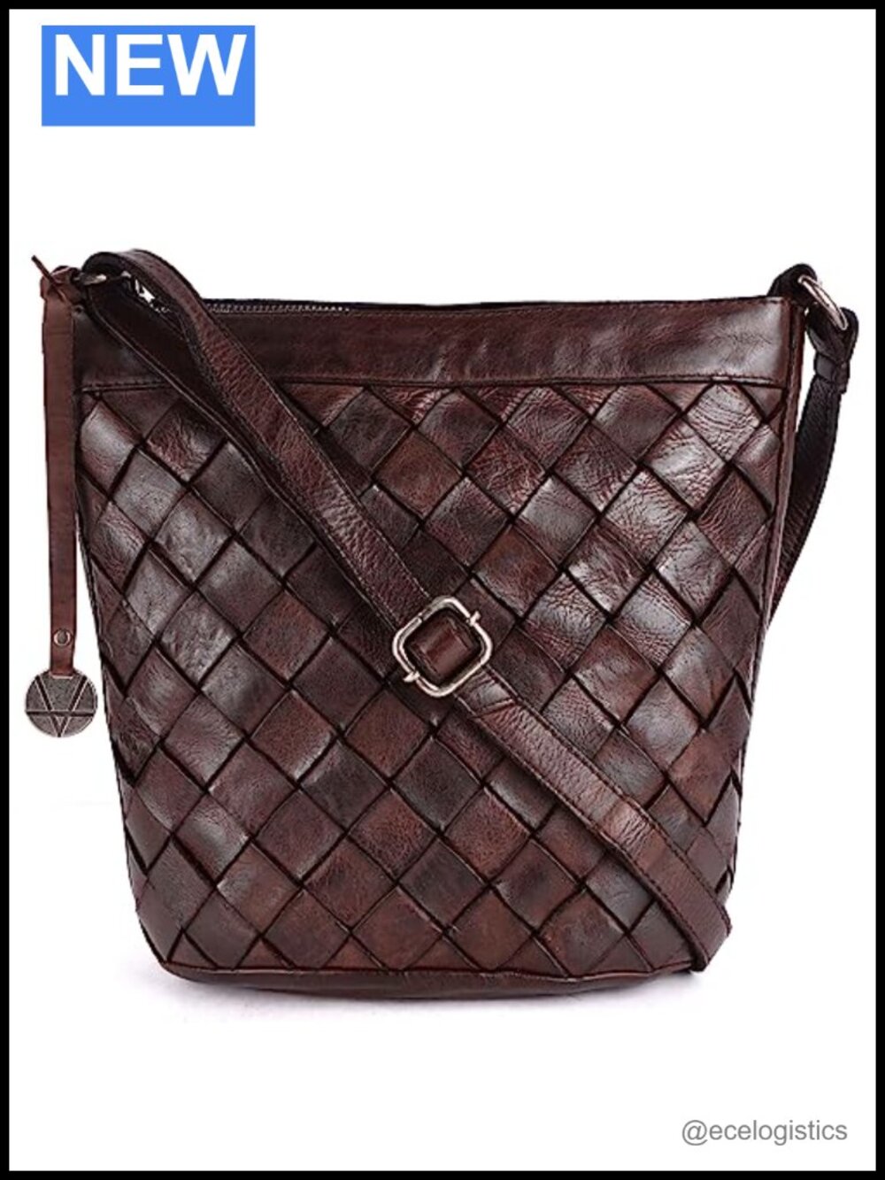 Genuine Leather Crossbody Sling Bag for Women, Adjustable Strap